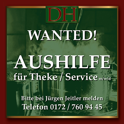 Aushilfe gesucht!